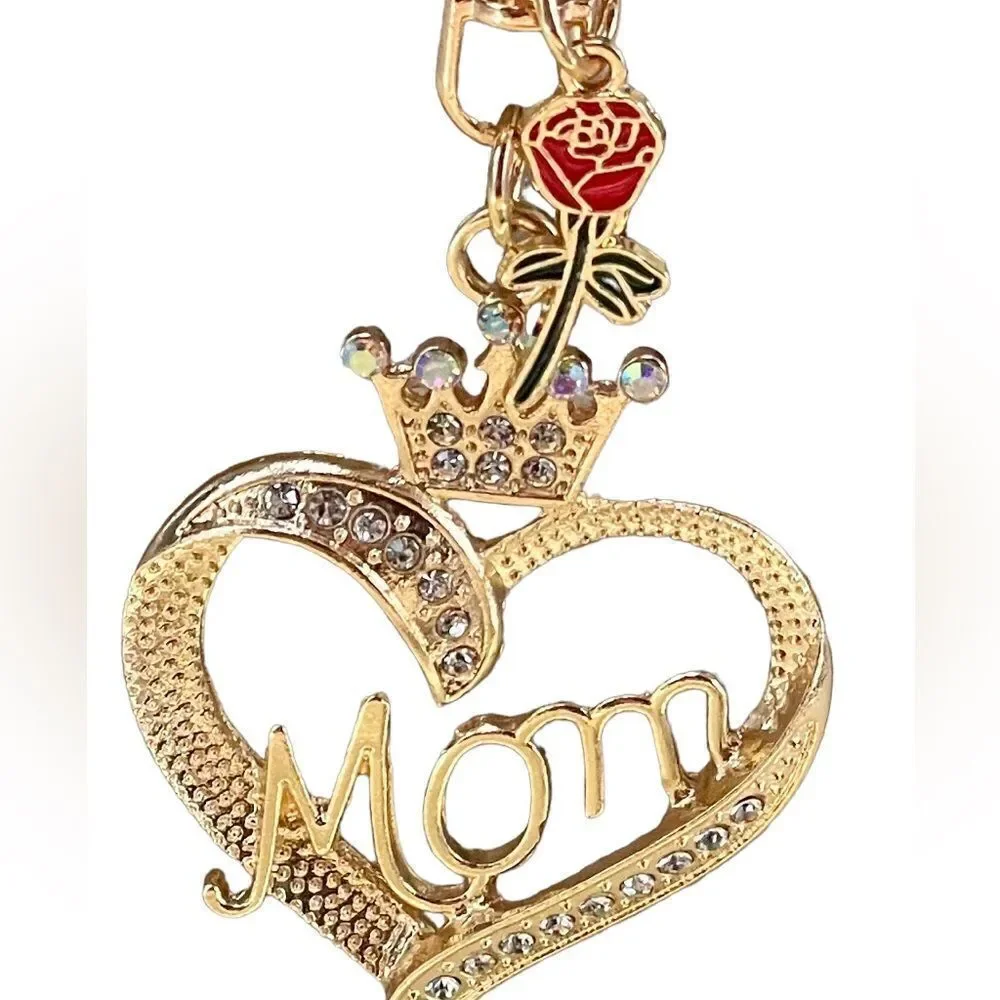 Deluxe Mom🌹Bag Charm/Key Ring l Gold hardware l New